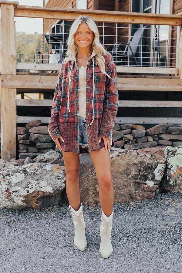 Falling Leaves And Lattes Plaid Lightweight Jacket   