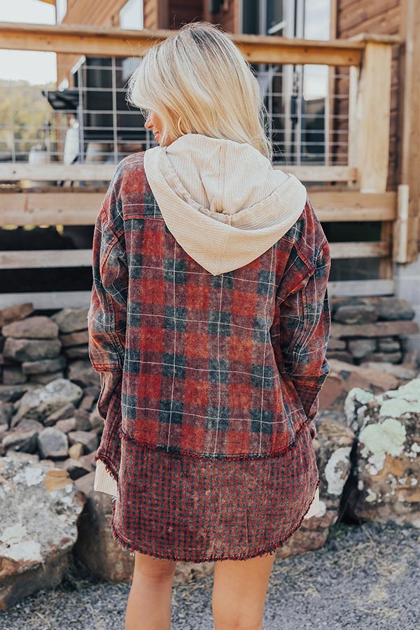 Falling Leaves And Lattes Plaid Lightweight Jacket   