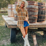 Hayride Happiness Vintage Wash Plaid Tunic in Camel Image - 1