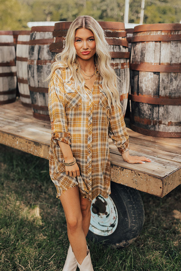 Hayride Happiness Plaid Mini Dress   