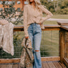 Harvest Cheer Vintage Wash Knit Top in Beige Image - 1