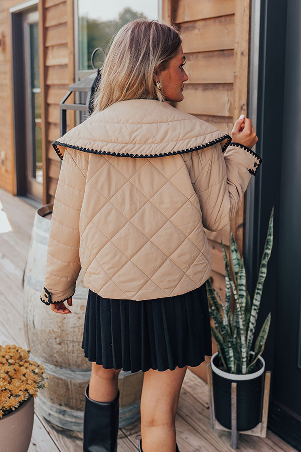 Uptown Girl Quilted Jacket in Khaki