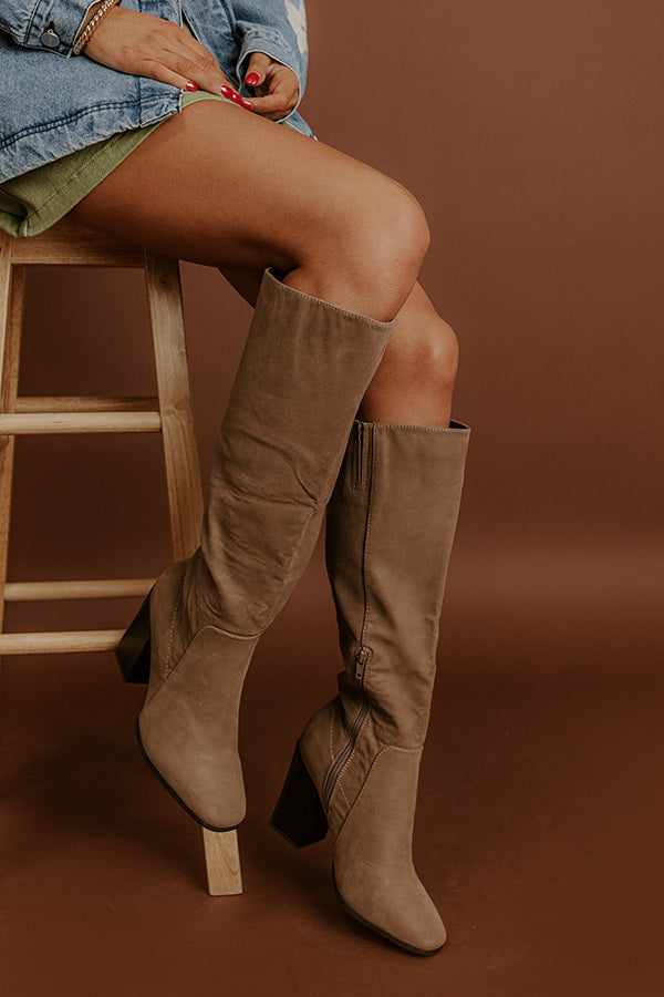The Blakely Faux Nubuck Knee High Boot