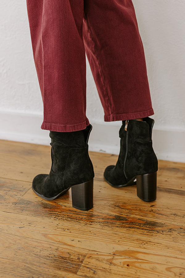 The Last Call Faux Suede Bootie in Black