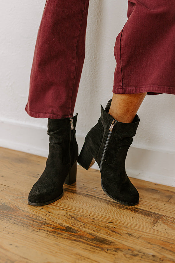 The Last Call Faux Suede Bootie in Black