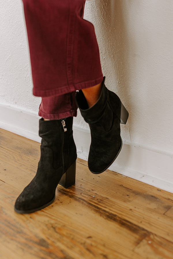 The Last Call Faux Suede Bootie in Black