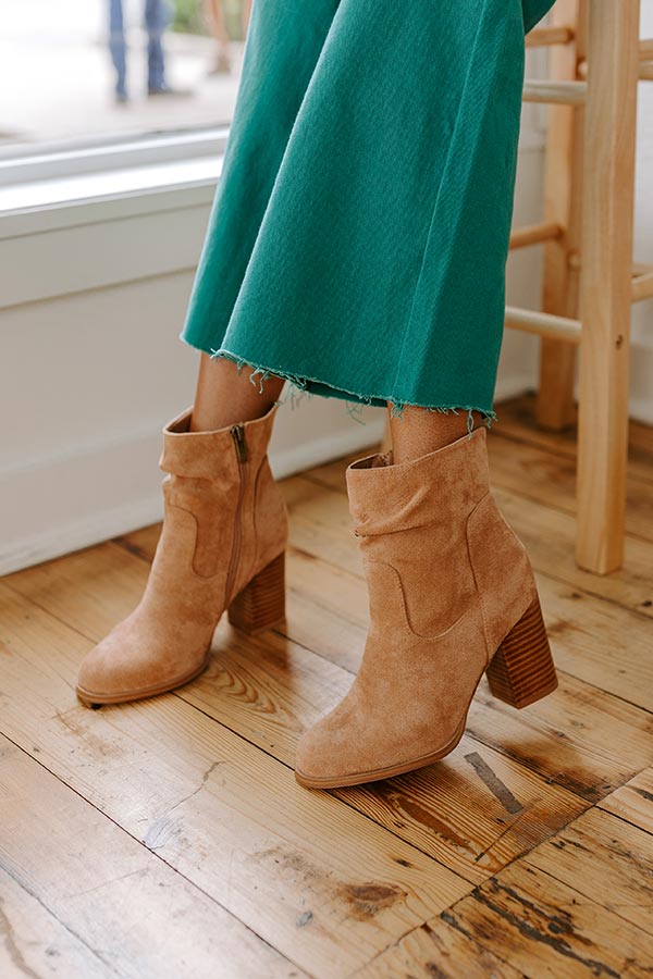 The Last Call Faux Suede Bootie in Light Camel