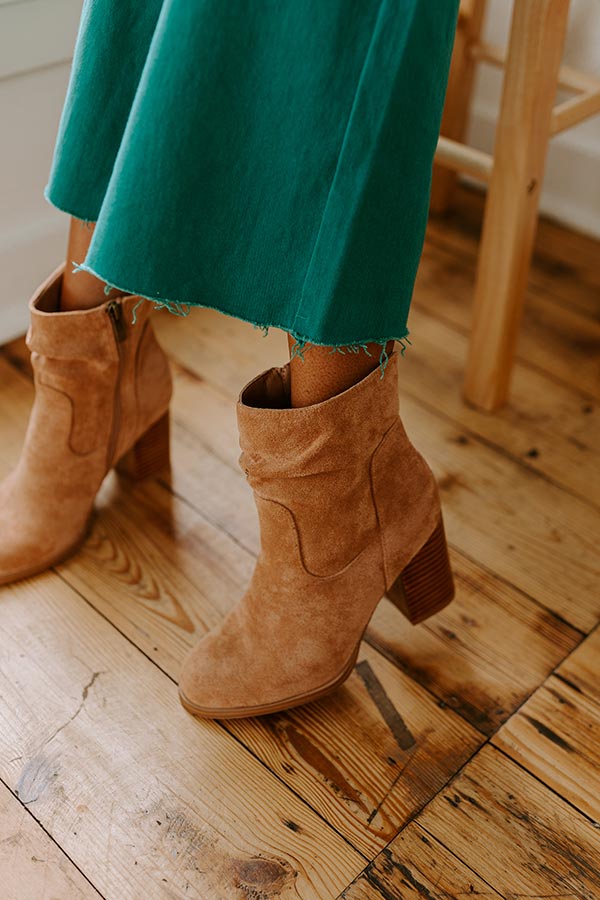 The Last Call Faux Suede Bootie in Light Camel