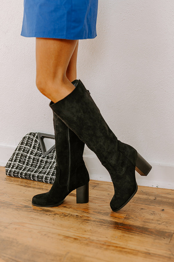 The Hot Date Faux Suede Knee High Boot