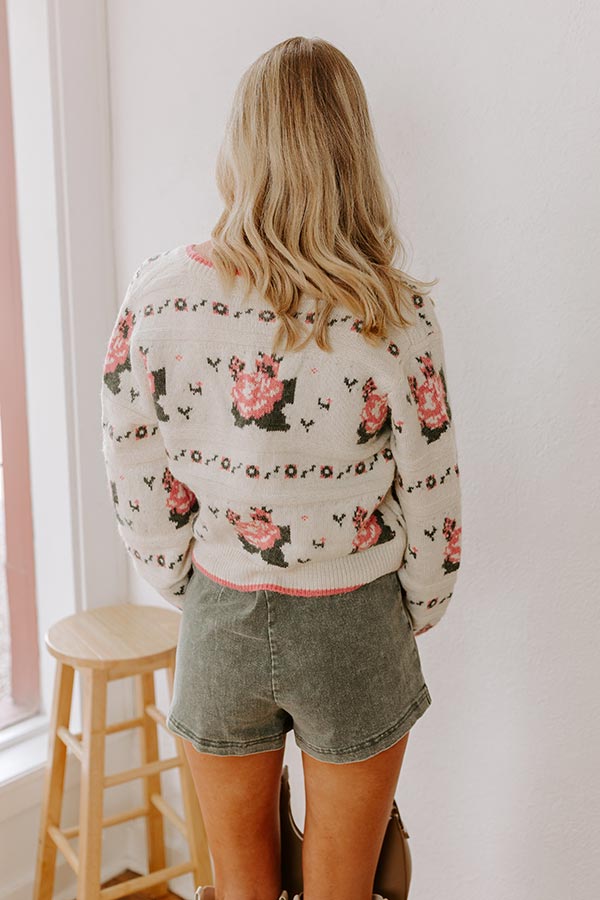 Sweet Moment Floral Wool-Blend Cardigan