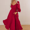 Sunset Views Button Down Midi in Wine Image - 1