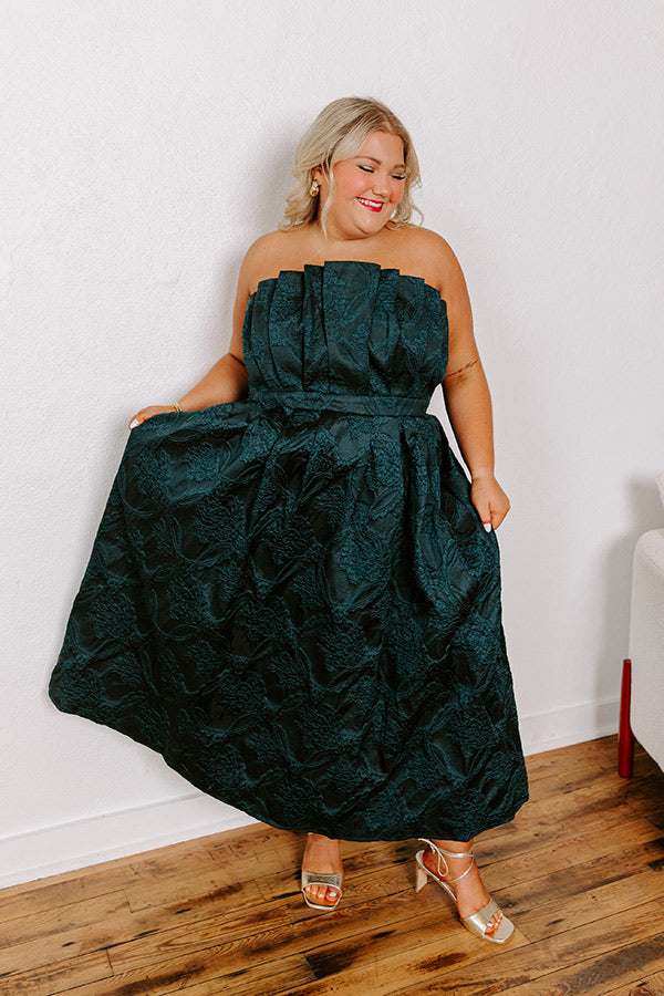 Night At The Gala Jacquard Midi in Dark Hunter Green Curves Impressions Online Boutique Night At The Gala Jacquard Midi in Dark Hunter Green Curves Impressions Online Boutique
