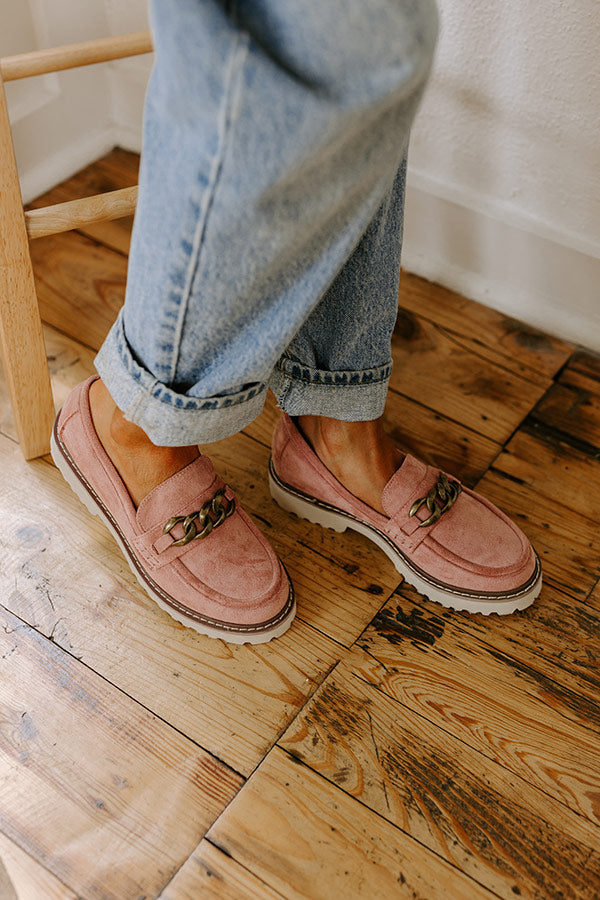 The Literally Faux Suede Loafer in Blush