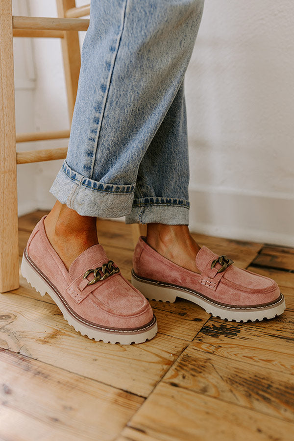 The Literally Faux Suede Loafer in Blush