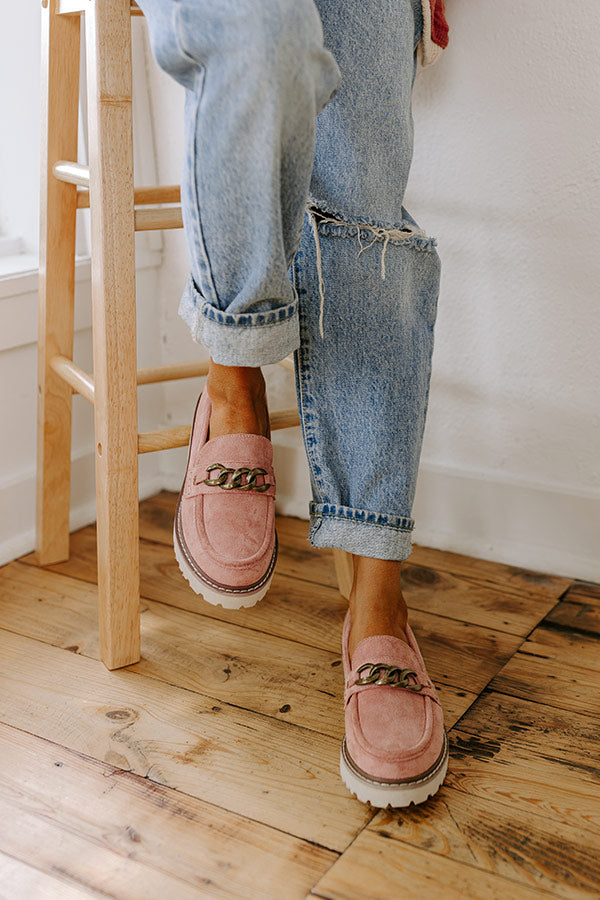 The Literally Faux Suede Loafer in Blush