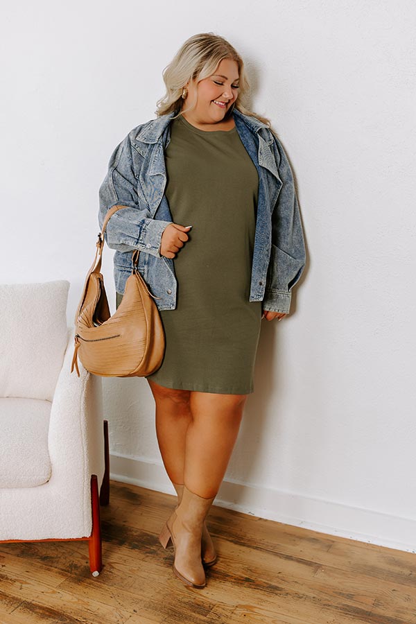 Casual Couture Mini Dress in Olive Curves XL / Olive