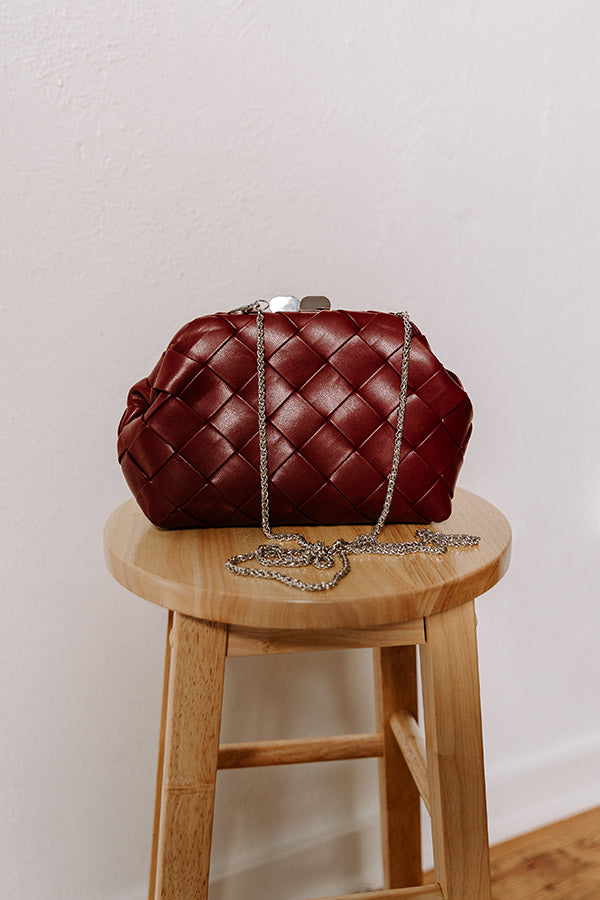 Uptown Chic Faux Leather Purse in Merlot