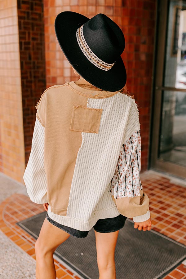 Pumpkin Picking Knit Color Block Top