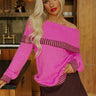 Chic Moment Off Shoulder Knit Sweater in Violet Image - 1