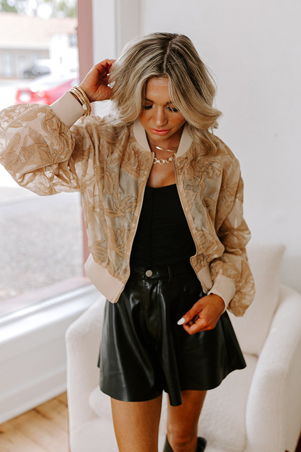 Statement Piece Velvet Burnout Bomber Jacket