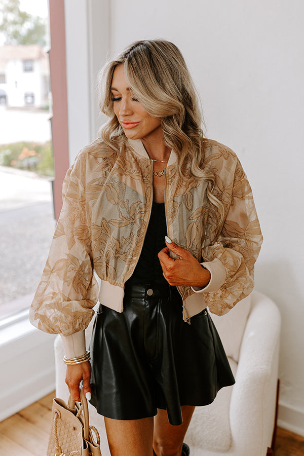 Statement Piece Velvet Burnout Bomber Jacket