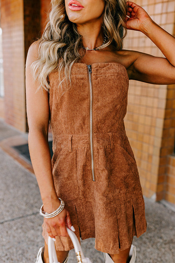 Soho Style Corduroy Romper Dress in Mocha S / Mocha Soho Style Corduroy Romper Dress in Mocha S / Mocha