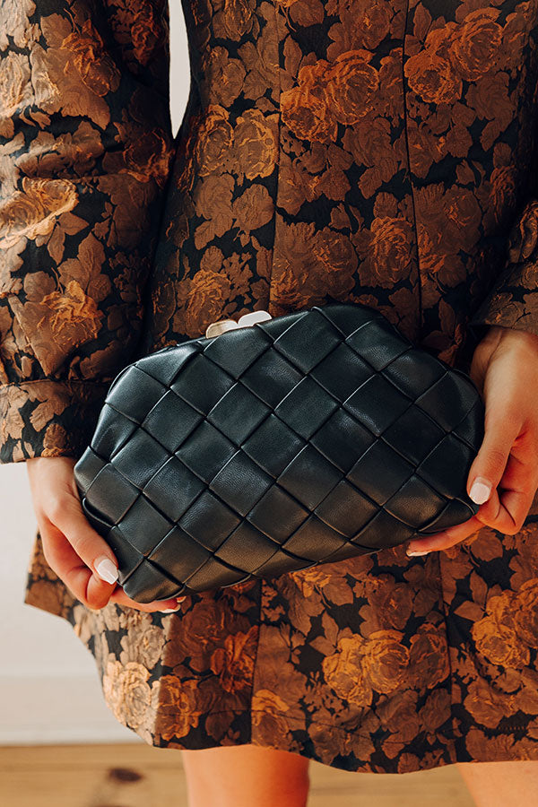 Uptown Chic Faux Leather Purse in Black