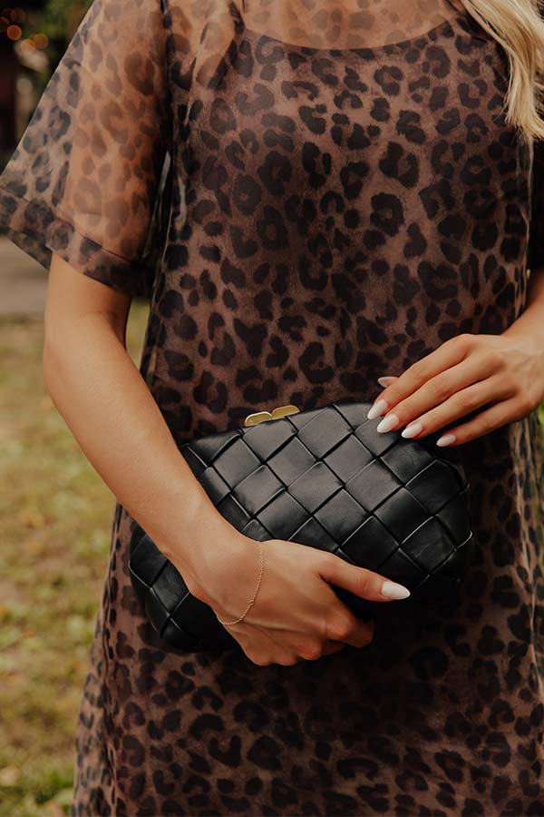 Uptown Chic Faux Leather Purse in Black Image - 1