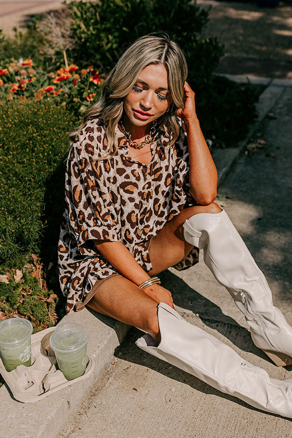 Lovely In Leopard Oversized Button Up