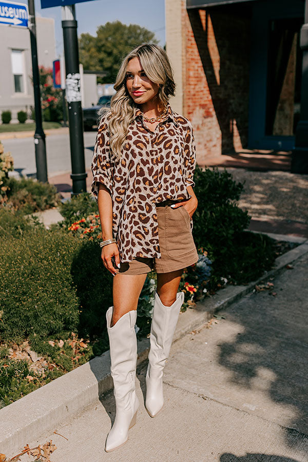 Lovely In Leopard Oversized Button Up