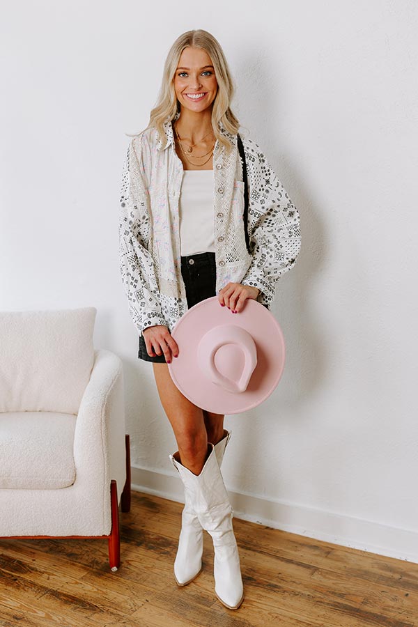 Boho Chic Lace Button Up in White