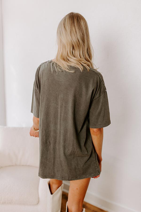 Ornate Swan Vintage Wash Oversized Graphic Tee Image - 5