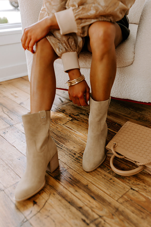 The Juniper Faux Nubuck Boot in Beige