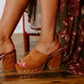 The Hadley Faux Suede Heel in Brown Image - 1