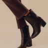 The Juniper Faux Leather Boot in Dark Chestnut Image - 1