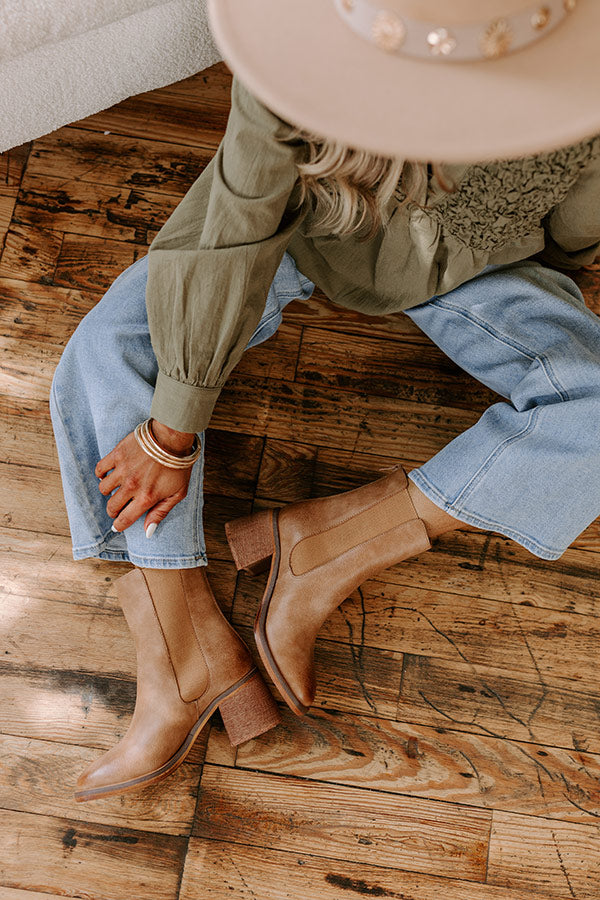 The Skylar Faux Leather Vintage Boot in Tan