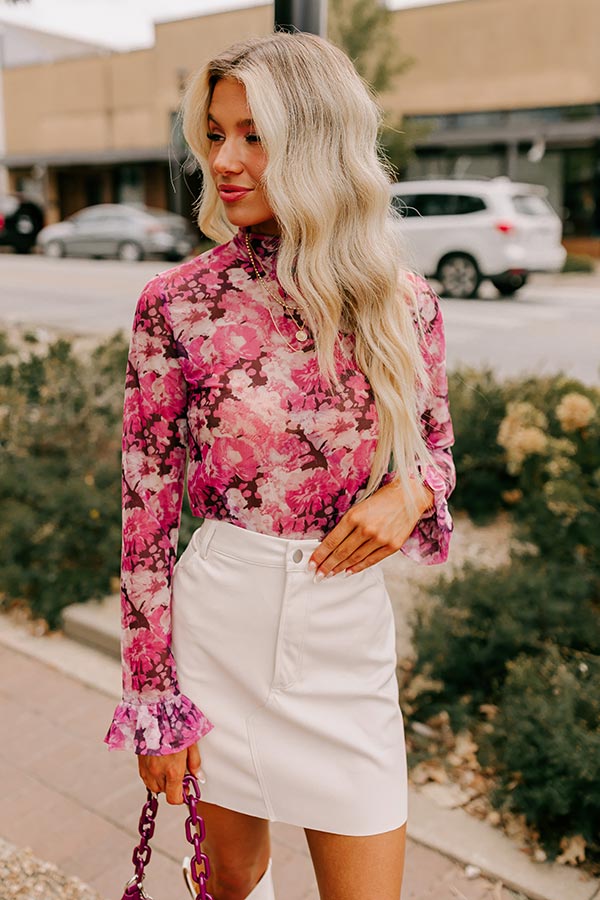 Art Gallery Ready Mesh Floral Top