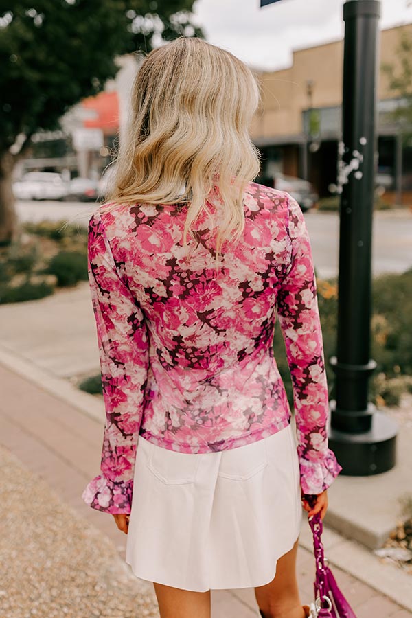 Art Gallery Ready Mesh Floral Top