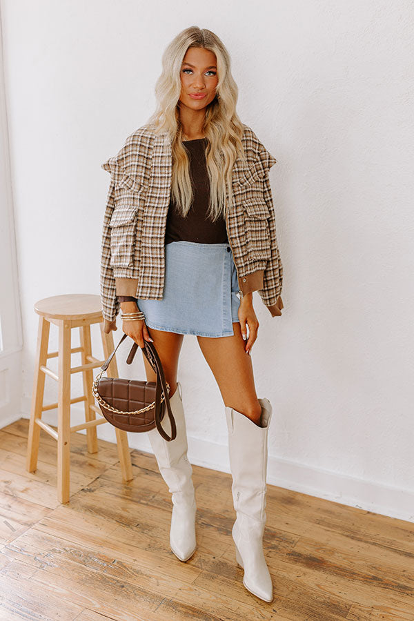 Chai Latte Pretty Plaid Jacket   