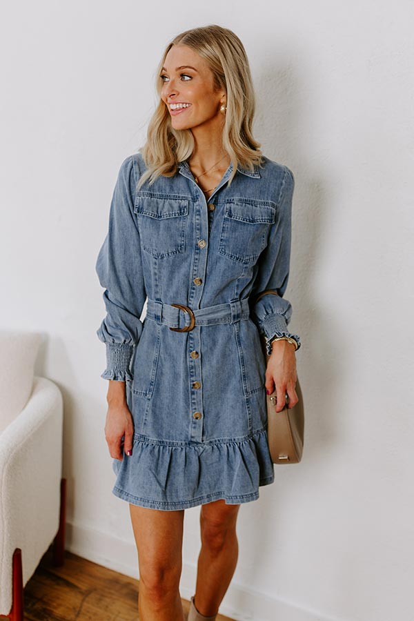 Cappuccino Please Denim Mini Dress