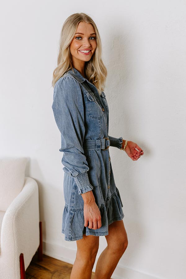 Cappuccino Please Denim Mini Dress