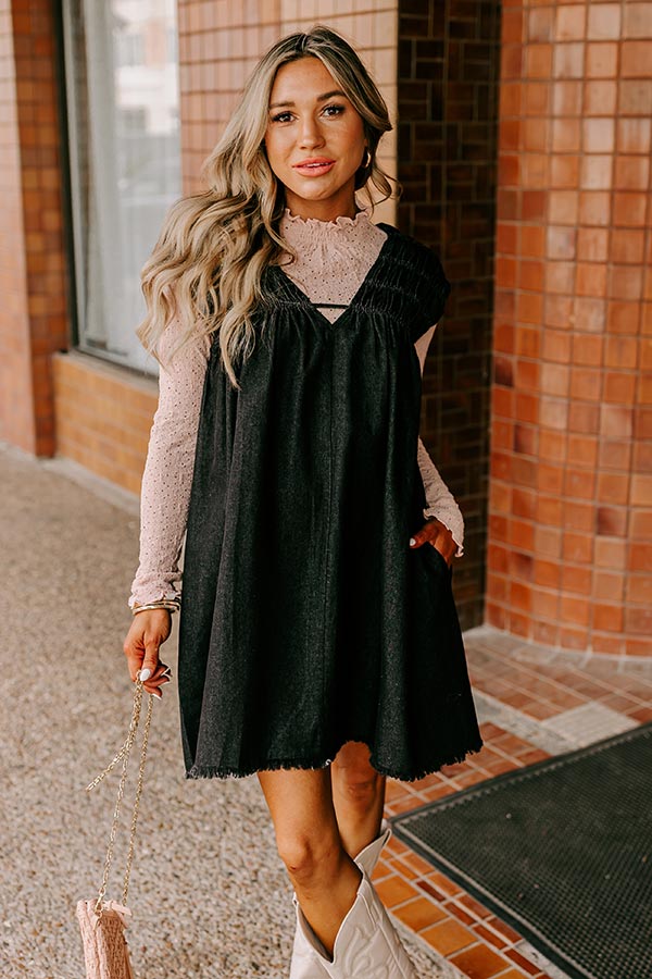 honey black mini dress Black Collar Neck Mini Dress (Honey) L