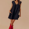 Hayride Honey Denim Mini Dress in Black Image - 1