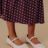 The Iris Rhinestone Embellished Faux Leather Flats in Cream Image - 1
