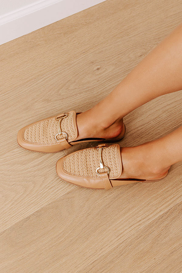 The Hannah Faux Leather Mule Loafer in Tan