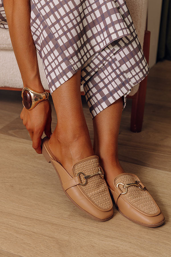 The Hannah Faux Leather Mule Loafer in Tan Image - 1