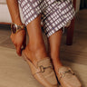 The Hannah Faux Leather Mule Loafer in Tan Image - 1