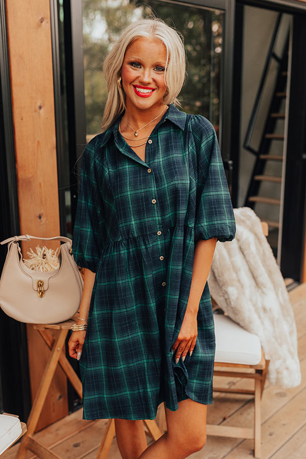 Pretty And Preppy Plaid Mini Dress   