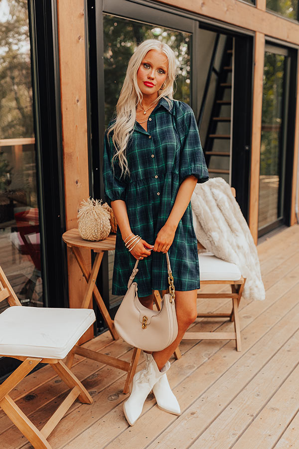 Pretty And Preppy Plaid Mini Dress   