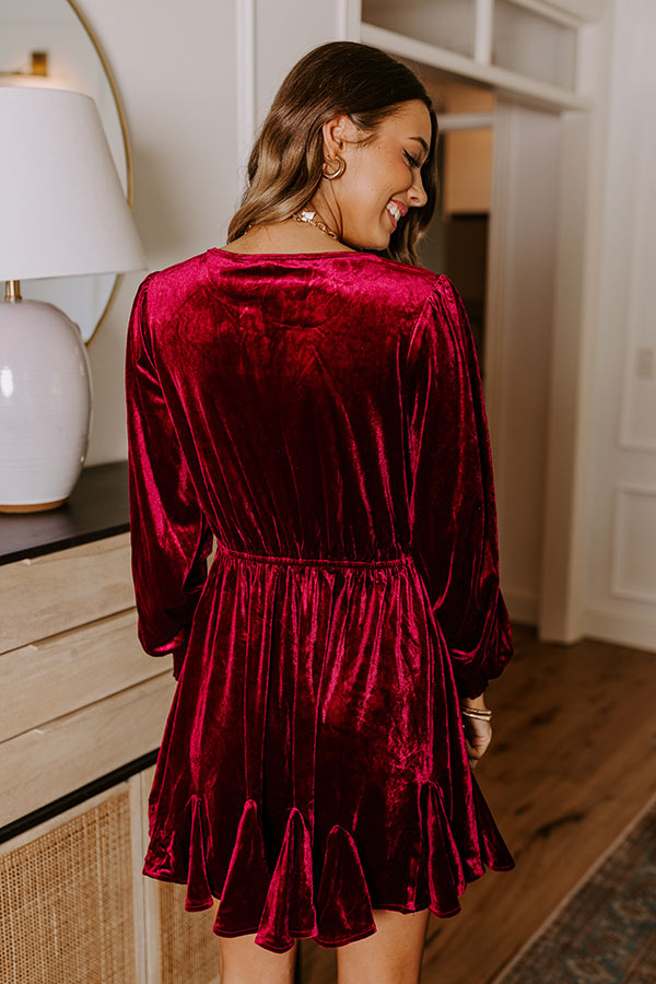 Vino Delight Velvet Mini Dress